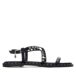 SANDALIA TIRAS CRUZADAS EMPEINE NEGRO