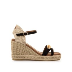 SANDALIA CUÑA YUTE NEGRO