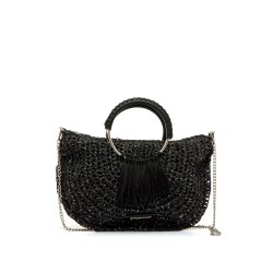 BOLSO ASA CIRCULAR RAFIA NEGRO