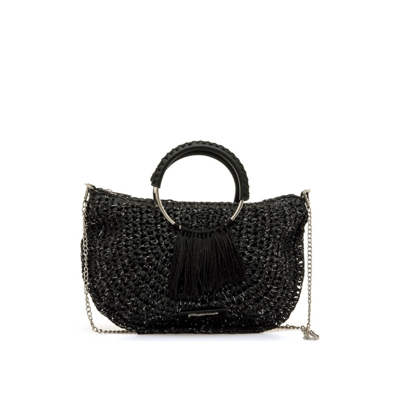 BOLSO ASA CIRCULAR RAFIA NEGRO
