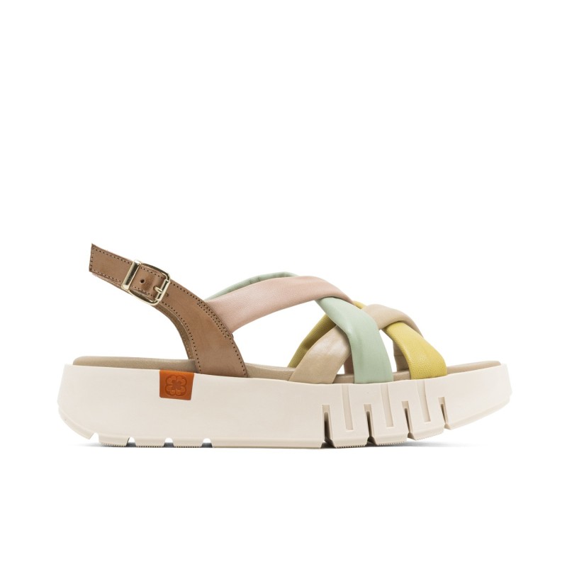 SANDALIA TIRAS TAUPE COLORES