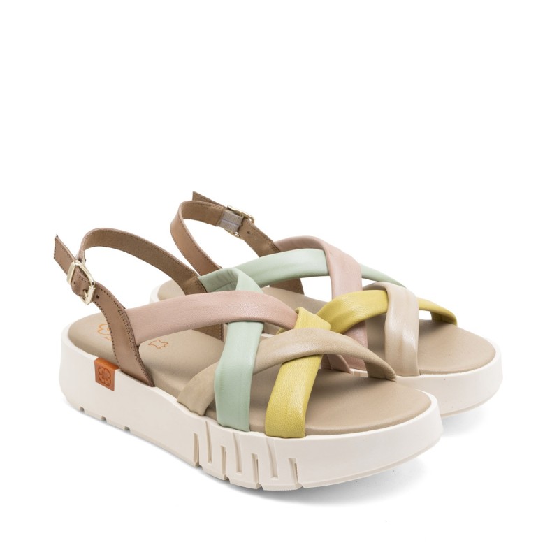 SANDALIA TIRAS TAUPE COLORES