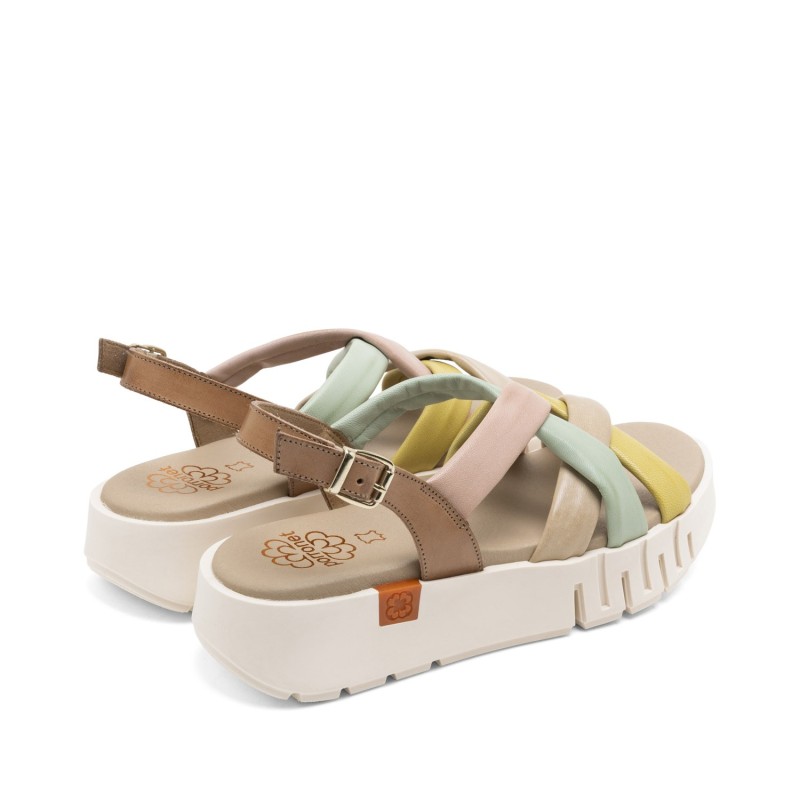 SANDALIA TIRAS TAUPE COLORES