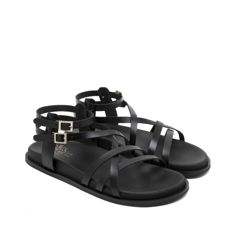 ROMANA TIRAS DOS HEBILLAS NEGRO