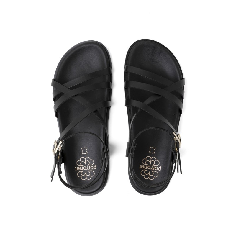 ROMANA TIRAS DOS HEBILLAS NEGRO