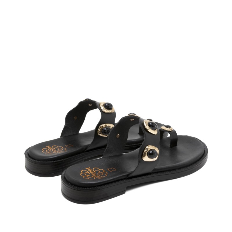 ESCLAVA DEDO CON PIEDRAS NEGRO