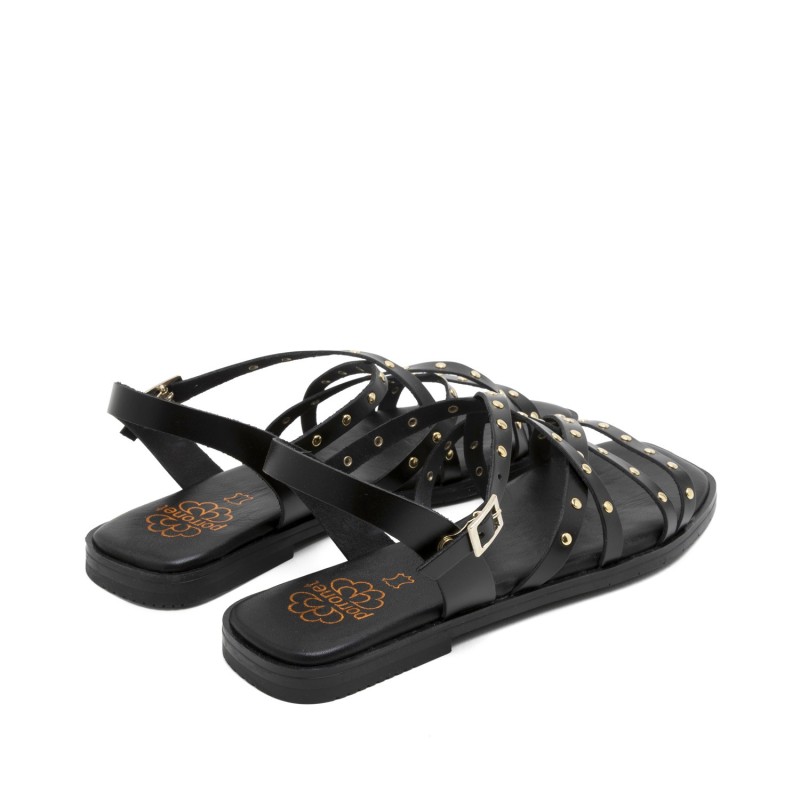 ROMANA TIRAS REMACHES NEGRO