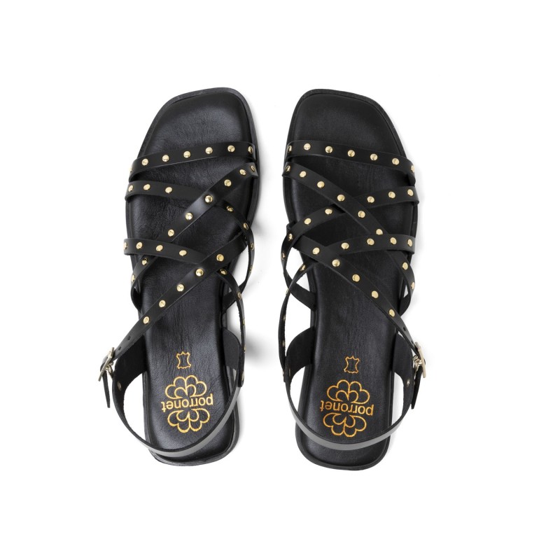 ROMANA TIRAS REMACHES NEGRO