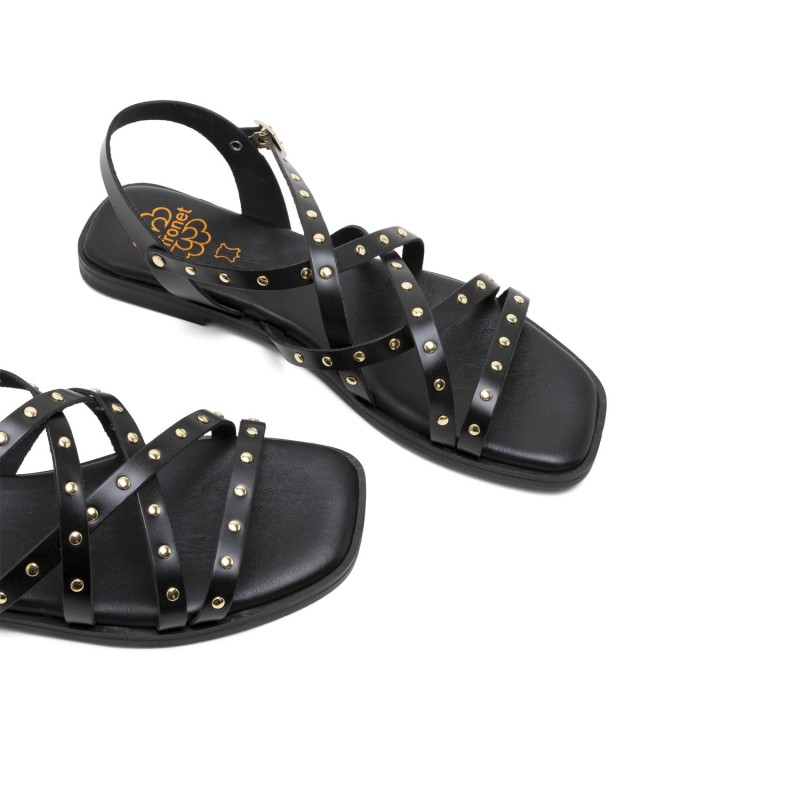 ROMANA TIRAS REMACHES NEGRO