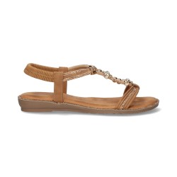 SANDALIA STRASS CAMEL