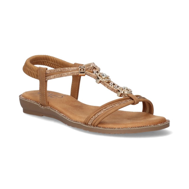 SANDALIA STRASS CAMEL