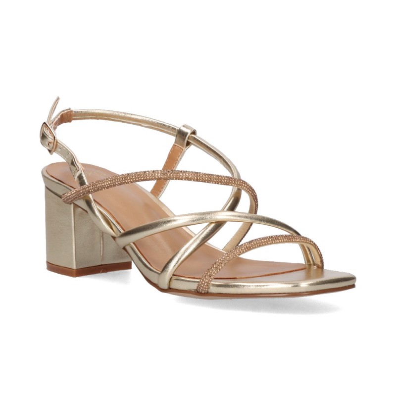 SANDALIA STRASS GOLD