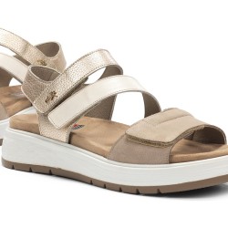 SANDALIA DOS VELCROS TAUPE+COM3
