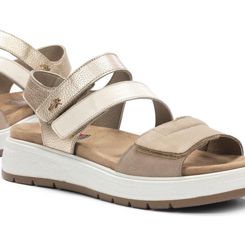 SANDALIA DOS VELCROS TAUPE+COM3