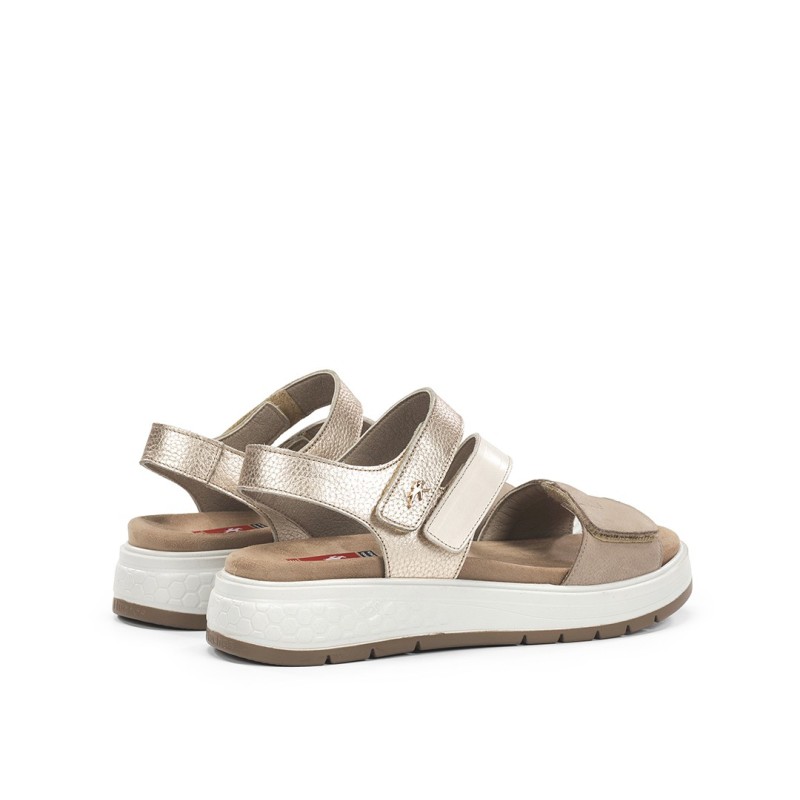 SANDALIA DOS VELCROS TAUPE+COM3