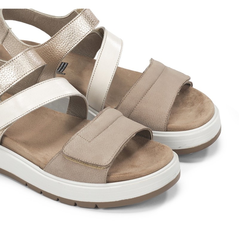 SANDALIA DOS VELCROS TAUPE+COM3
