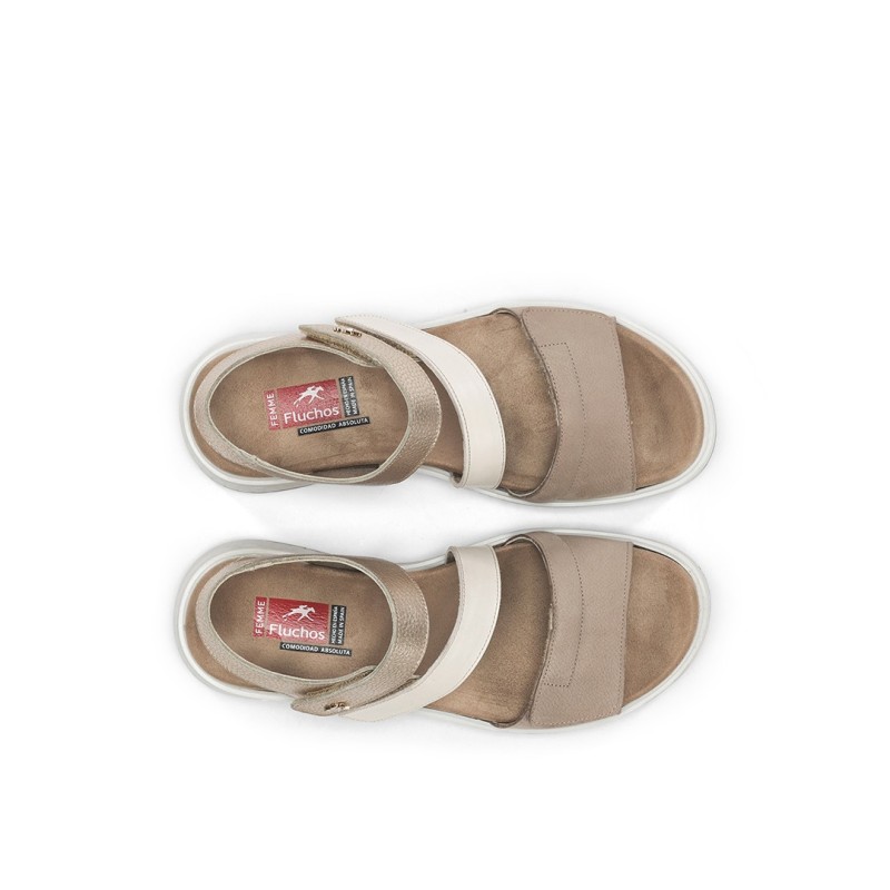 SANDALIA DOS VELCROS TAUPE+COM3