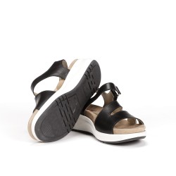 SANDALIA TIRA VELCRO NEGRO