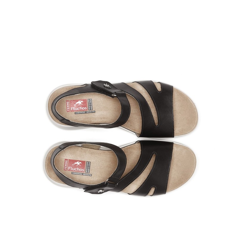 SANDALIA TIRA VELCRO NEGRO