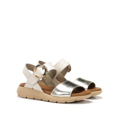 SANDALIA  HEBILLA PLATINO+RAW