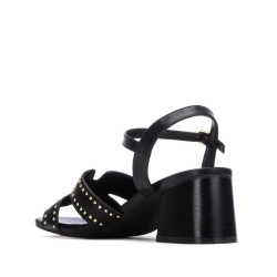 SANDALIA HEBILLA PALA CRUZADA NEGRO