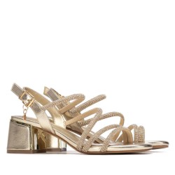 SANDALIA TIRAS TUBULARES ORO