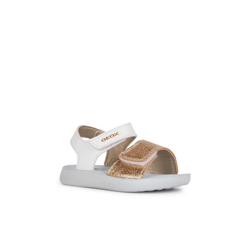 SANDALIA DOS VELCROS WHITE/GOLD