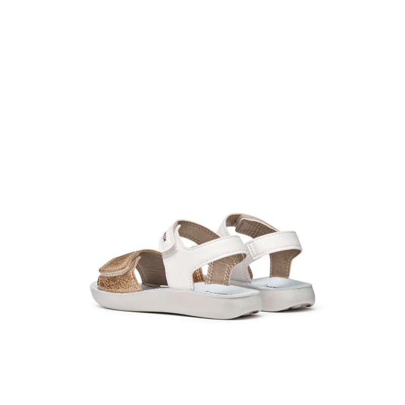 SANDALIA DOS VELCROS WHITE/GOLD