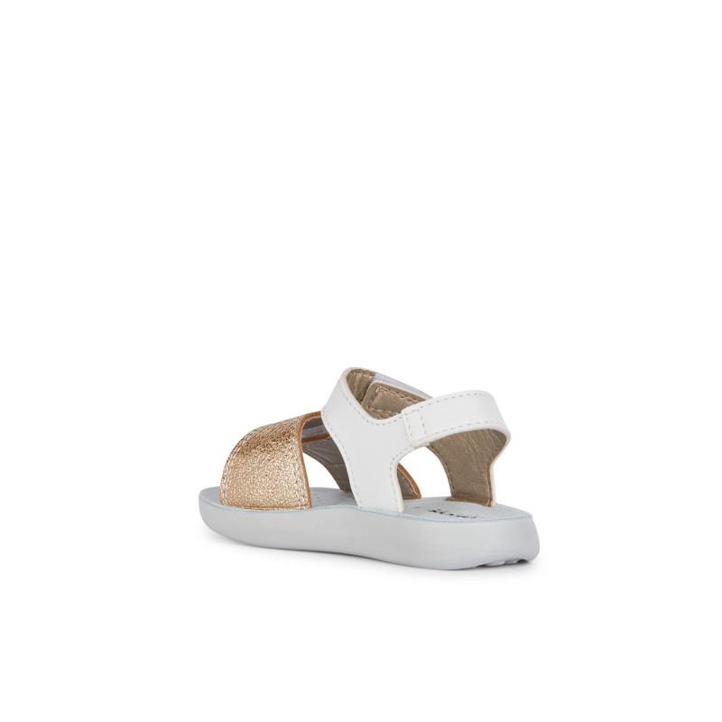 SANDALIA DOS VELCROS WHITE/GOLD