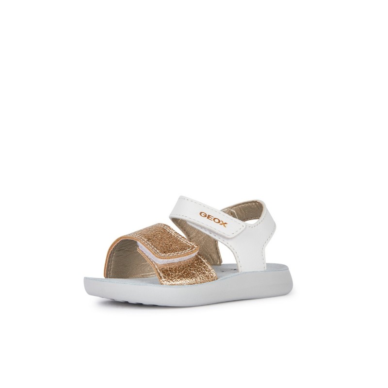 SANDALIA DOS VELCROS WHITE/GOLD