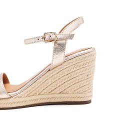 SANDALIA CUÑA YUTE PLATINO