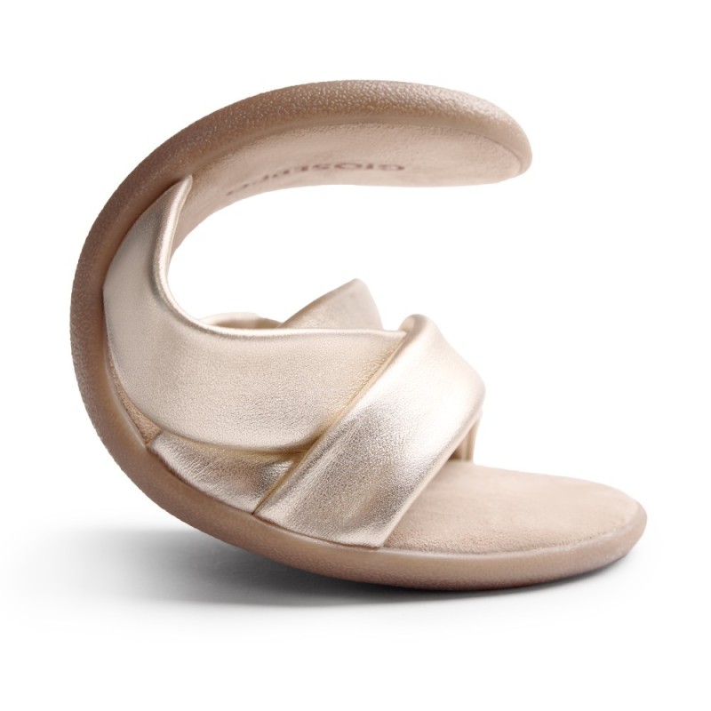 PALA TIRAS CRUZADAS BAREFOOT PLATINO