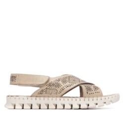 SANDALIA CRUZADA PIEL BEIGE