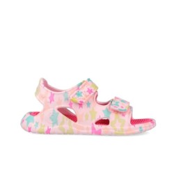 SANDALIA ESTAMPADA AQUA ROSA