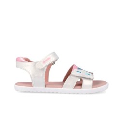 SANDALIA BAREFOOT NUBE BLANCO Y PLATA