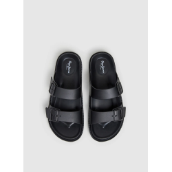SANDALIA DOS HEBILLAS CON TRASERA NEGRO