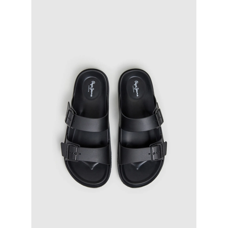 SANDALIA DOS HEBILLAS CON TRASERA NEGRO