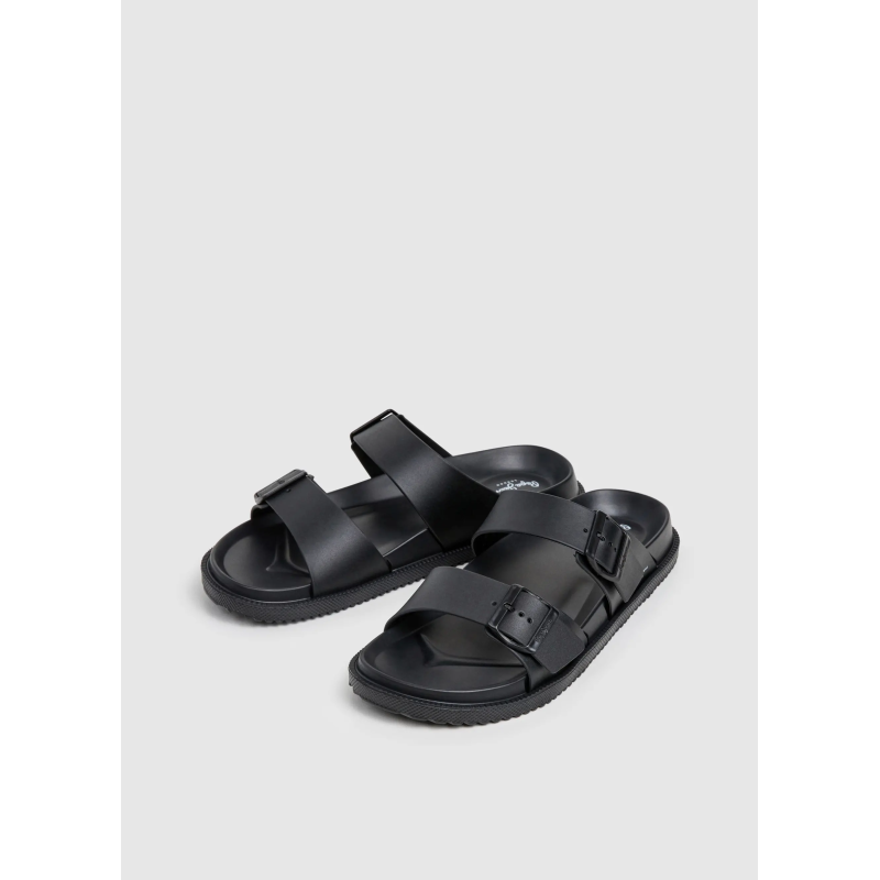 SANDALIA DOS HEBILLAS CON TRASERA NEGRO