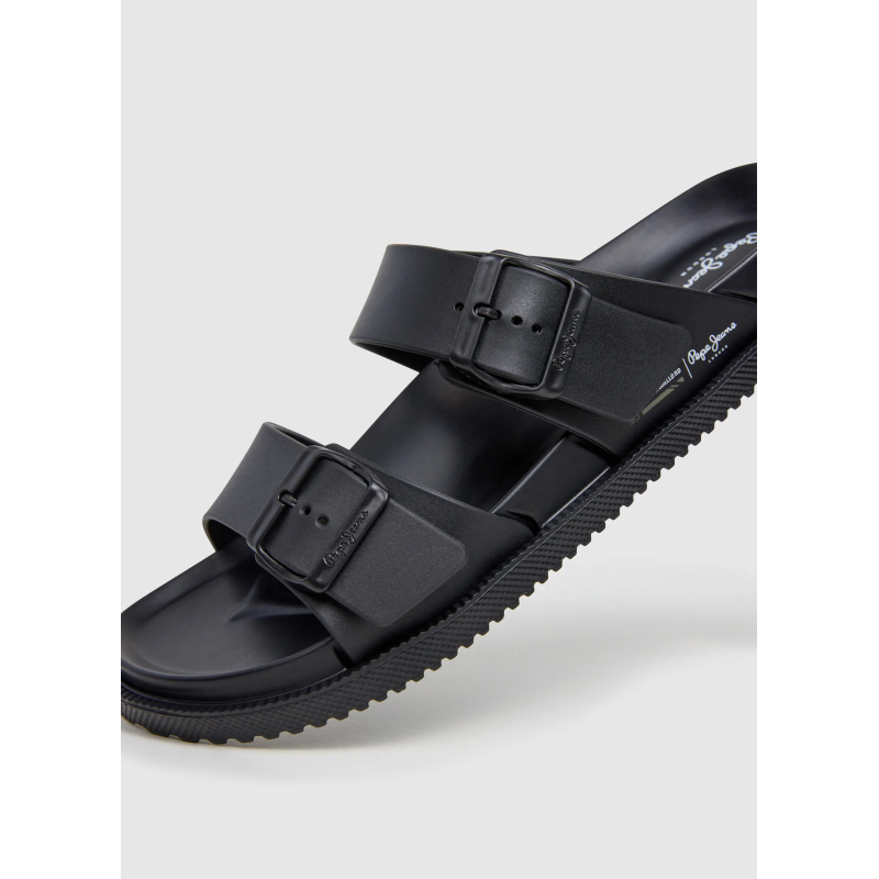 SANDALIA DOS HEBILLAS CON TRASERA NEGRO