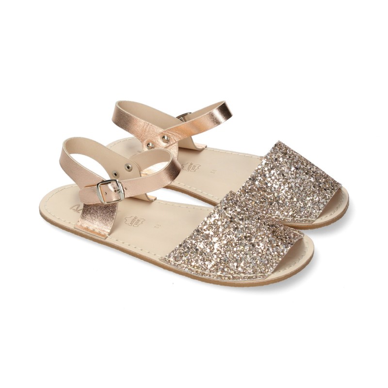 MENORQUINA BAREFOOT CORREA GLITTER PEACH