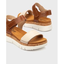 SANDALIA DOS VELCROS MARFIL