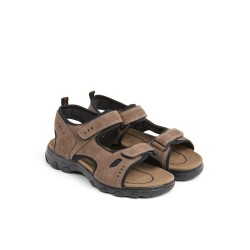 SANDALIA VELCROS MARRON