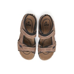 SANDALIA VELCROS MARRON