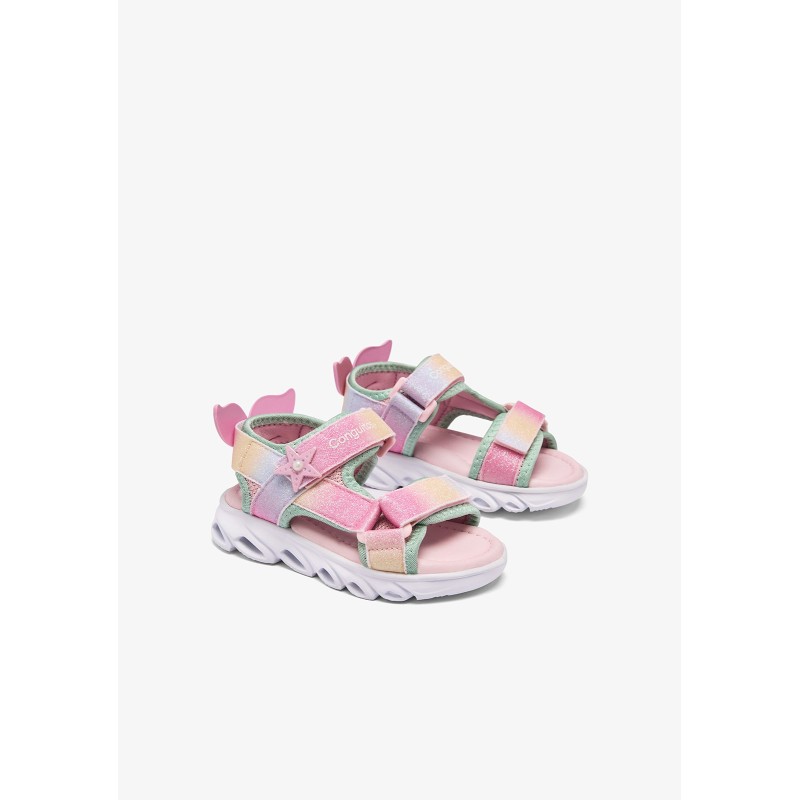 SANDALIA LUCES DOS VELCROS PINK