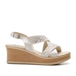 SANDALIA CRUZADA CREMA-LINO