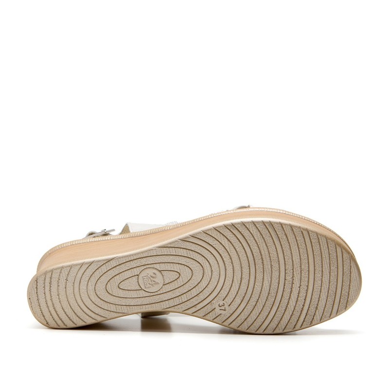 SANDALIA CRUZADA CREMA-LINO