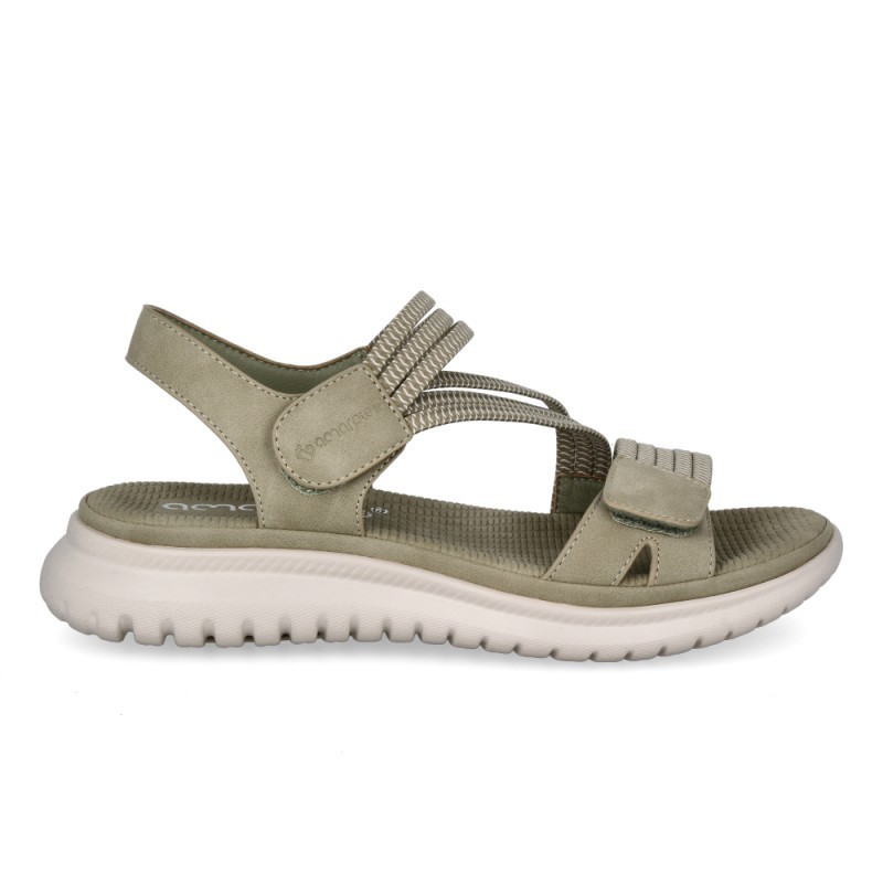 SANDALIA ELASTICOS VELCRO VERDE