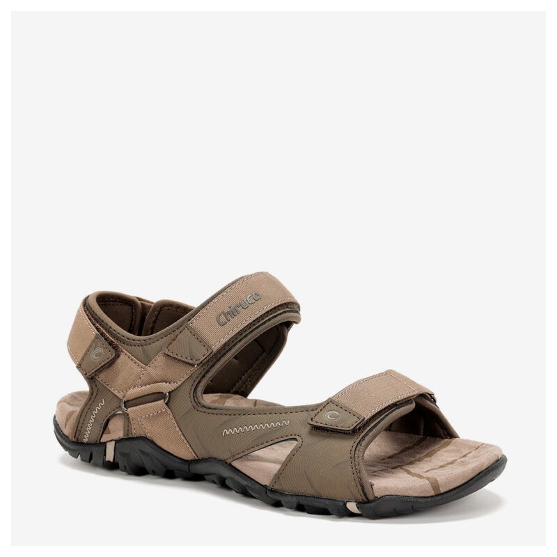 SANDALIA DOS VELCROS MARRON