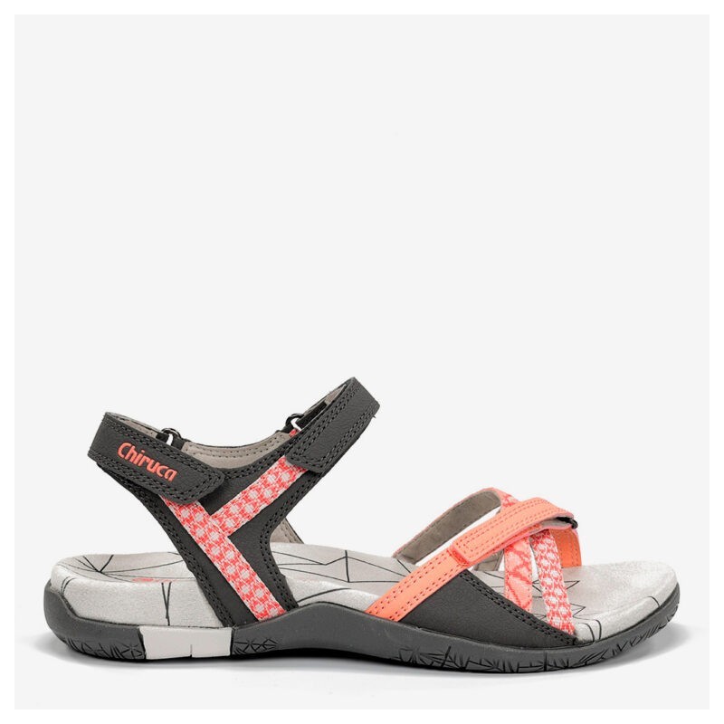 SANDALIA TIRAS COLORES NARANJA