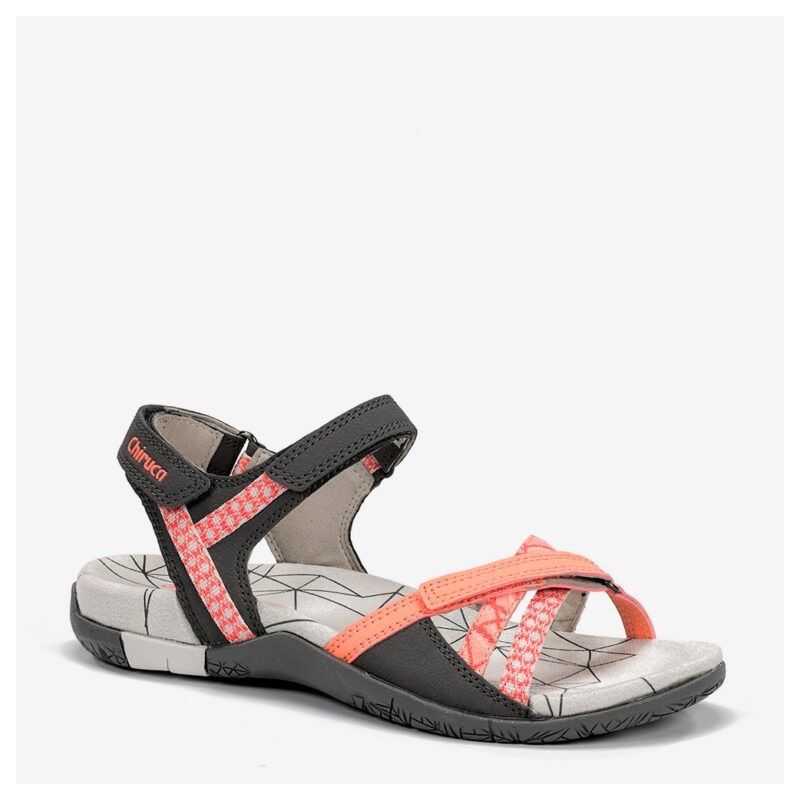 SANDALIA TIRAS COLORES NARANJA